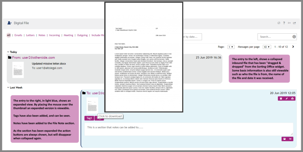 Image of how files are displayed in Digital File